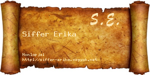 Siffer Erika névjegykártya